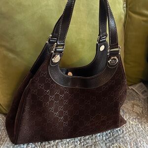 Gucci Dark Brown Monogram Shoulder Bag